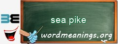 WordMeaning blackboard for sea pike